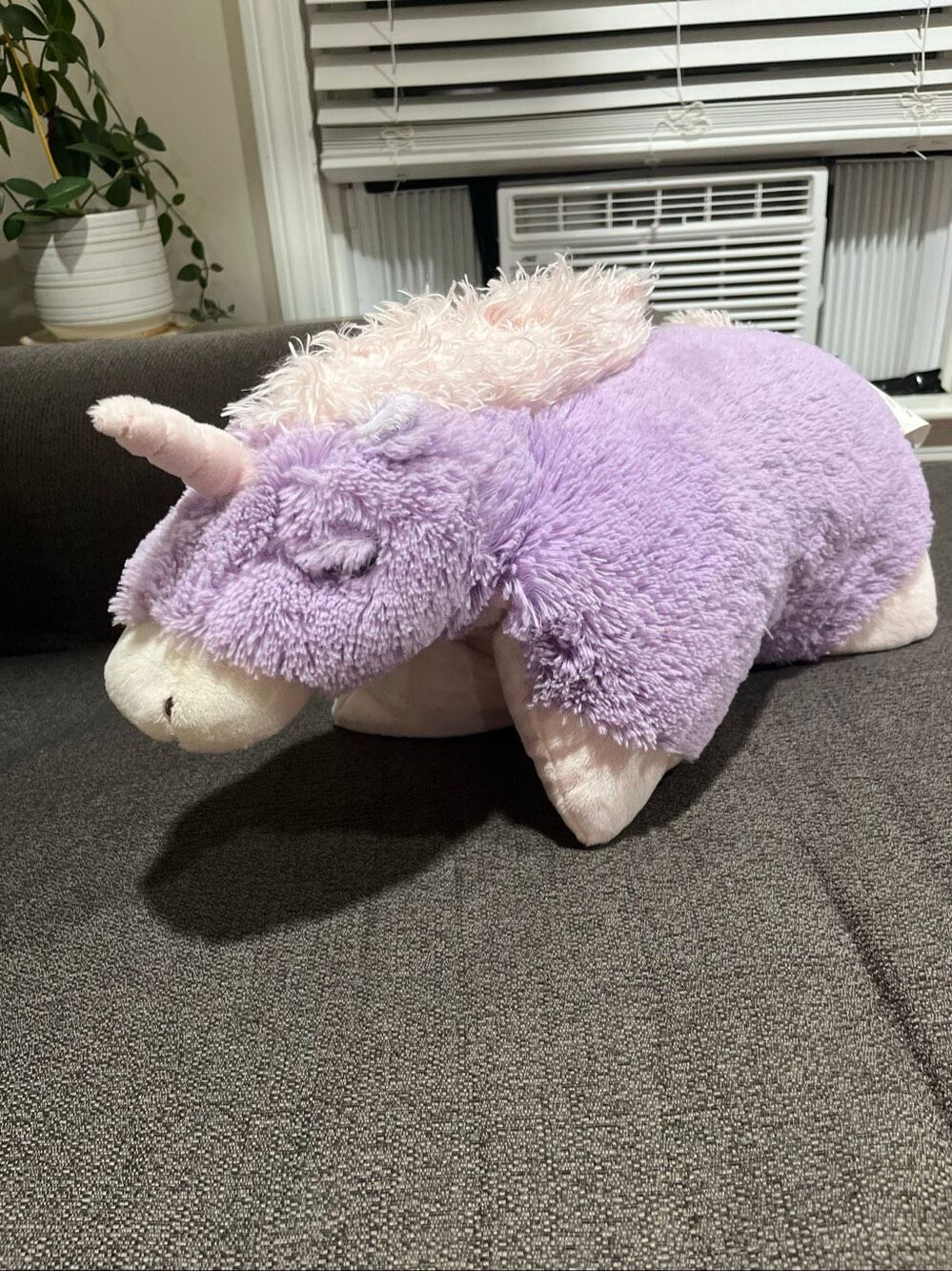 Pillow Pets Originals Purple & Pink Magical Unicorn 2010 18" Retired